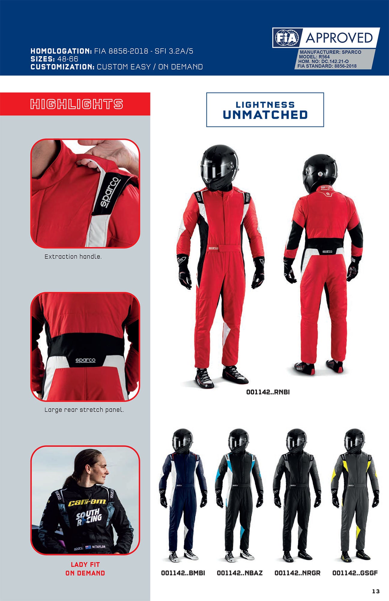 001142 Sparco Super Light Race Suit Fireproof FIA Approved Race Rally Motorsport