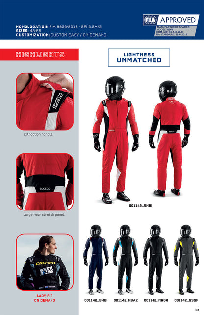 001142 Sparco Super Light Race Suit Fireproof FIA Approved Race Rally Motorsport