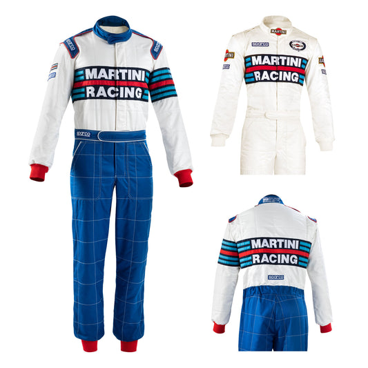 001144MR Sparco Martini Racing Classic Retro Rally Suit Fireproof FIA 8856-2018