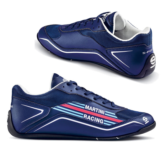 Sparco Martini Racing S-Pole Trainers Leisure Paddock Shoes Navy Rally Retro