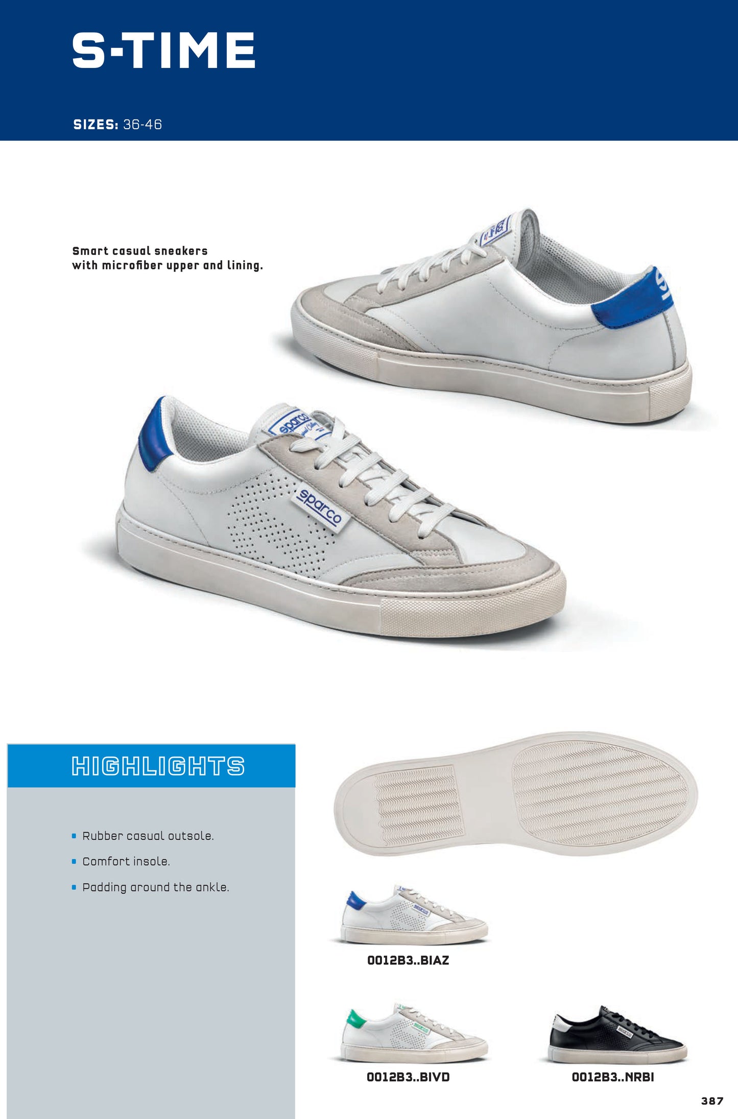 0012B3 Sparco S-TIME Shoes Smart Casual Sneakers Trainers Leisurewear Sports