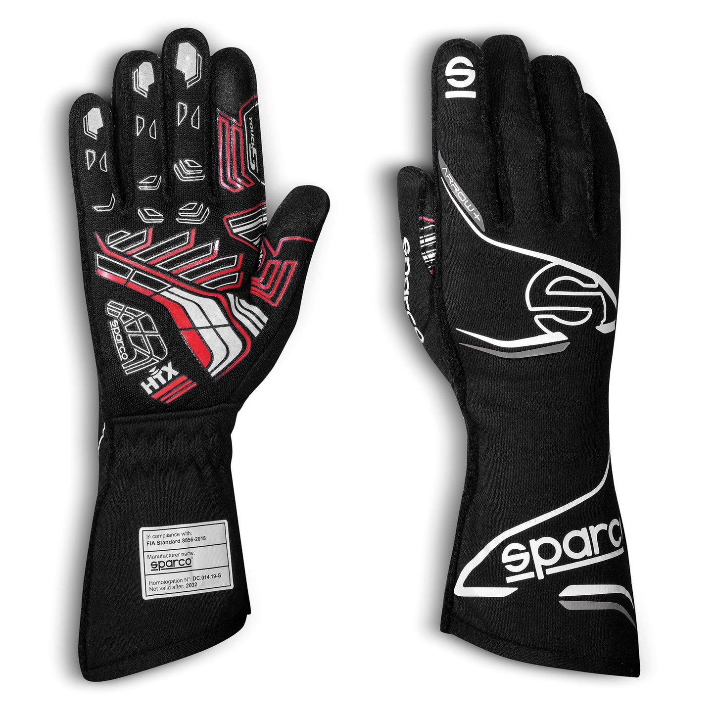 001319 Sparco ARROW+ Racing Driver Gloves High Spec HTX Pre-Curved FIA Fireproof