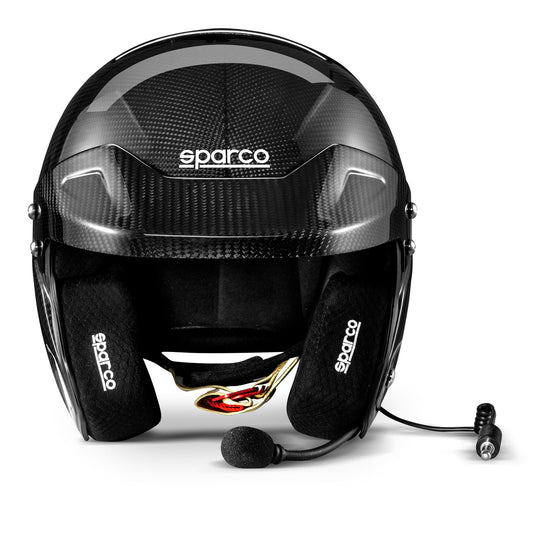 003371 Sparco RJ-I Carbon Crash Helmet Open Face Rally Spec HANS FIA SNELL XS-XL