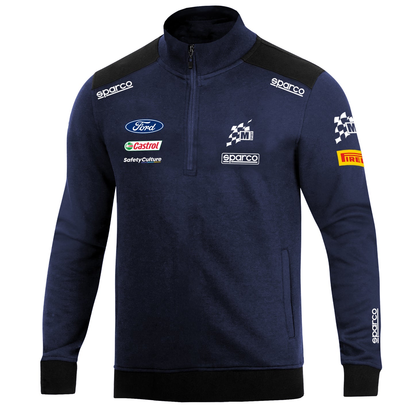 Sparco M-SPORT WRC Mens Half Zip Sweatshirt Official Ford WRC Rally Team Fanwear