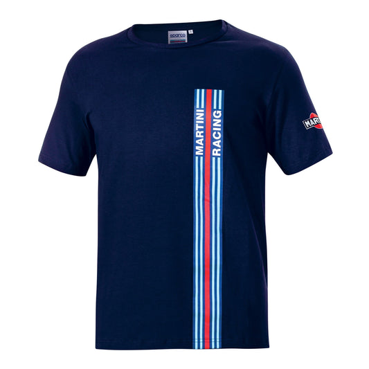 Sparco Martini Racing T-Shirt with Big Stripes Logo Lancia Rally Made in Italy