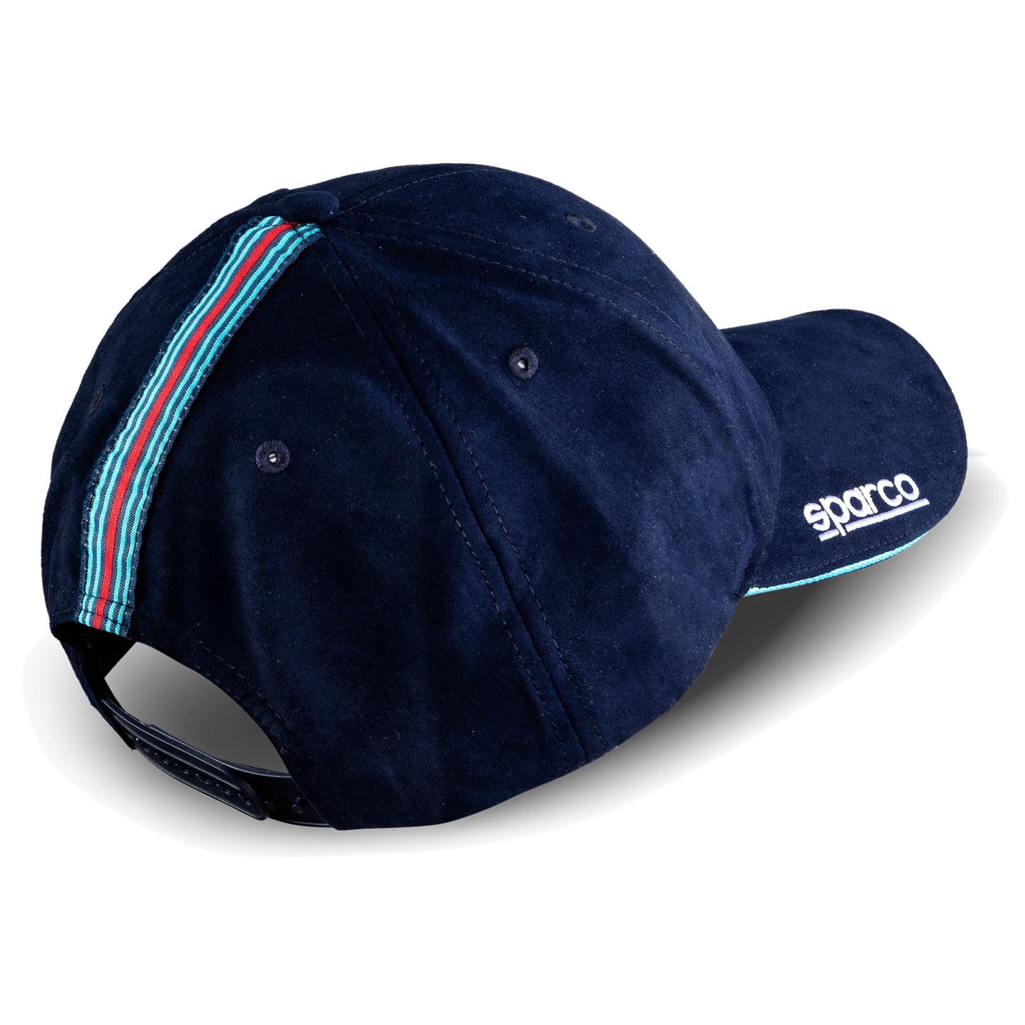 Sparco Martini Racing Baseball Cap Navy Blue 100% Polyester with Suede Effect