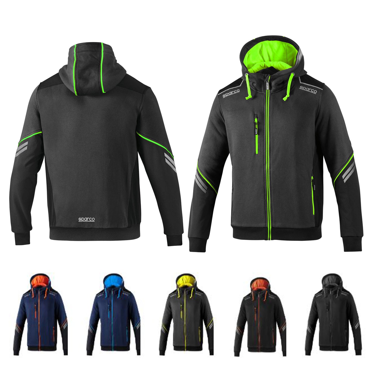 02414 Sparco Racing Technical Full Zip Hoodie Hoody Hoodie Mechanic Workwear