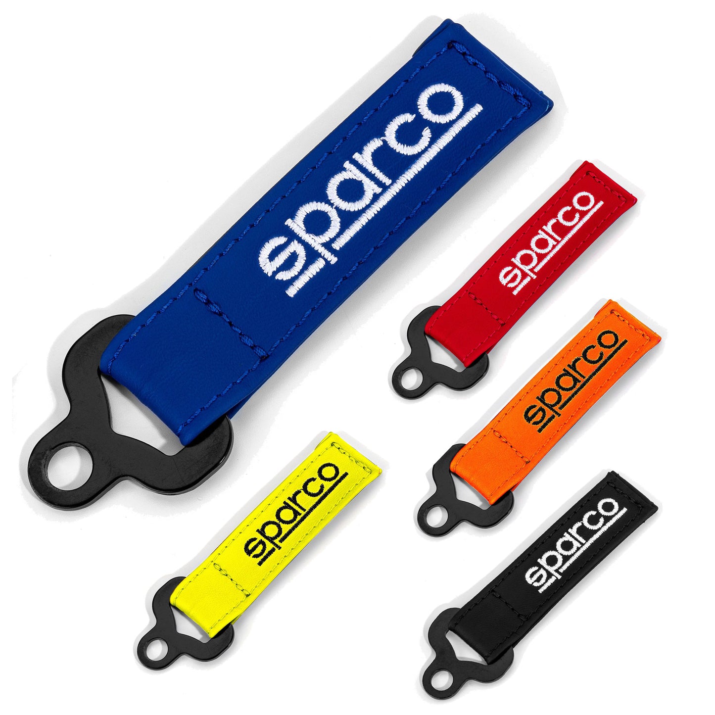 Sparco Racing Leather Keyring Keyfob Key Holder Mini Tow Hook Style in 5 Colours