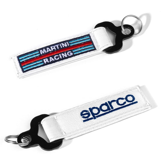 2025 Sparco Martini Racing Leather Keychain White Keyring Strap Official Genuine