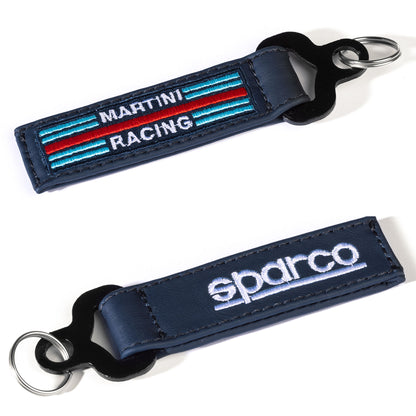 2025 Sparco Martini Racing Leather Keychain Navy Keyring Strap Official Genuine