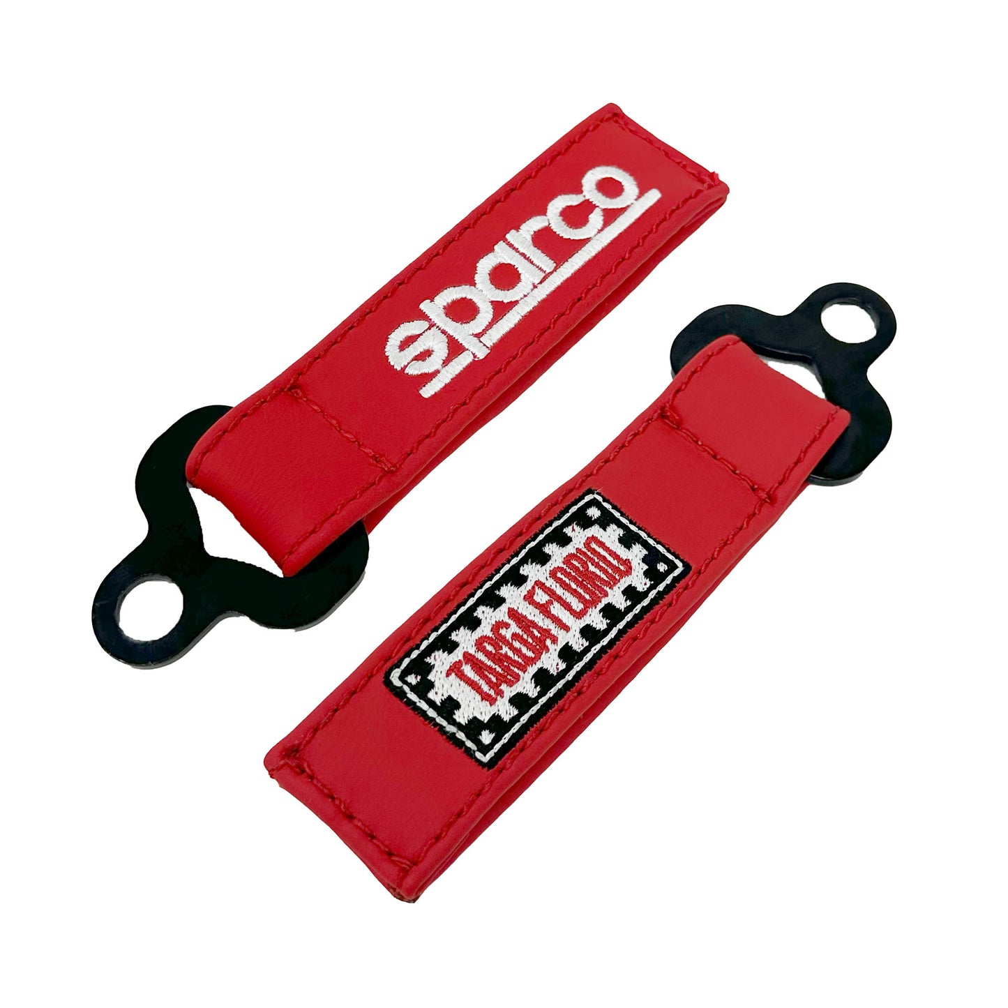 Sparco TARGA FLORIO Leather Keychain Keyring Strap with Embroidered Badge