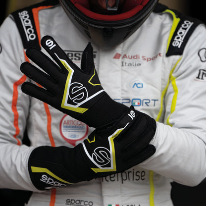 001319 Sparco ARROW+ Racing Driver Gloves High Spec HTX Pre-Curved FIA Fireproof