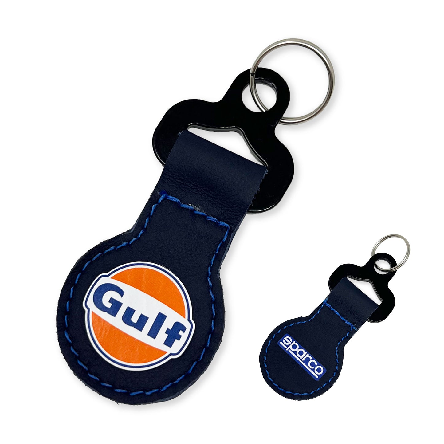 2025 Sparco Gulf Racing Keychain Keyring Microfibre Leather Official Merchandise