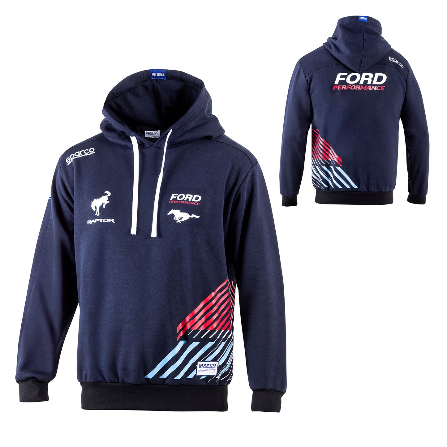 2025 Sparco Ford Performance Hoodie Hoody Navy Official Teamwear Made in Italy