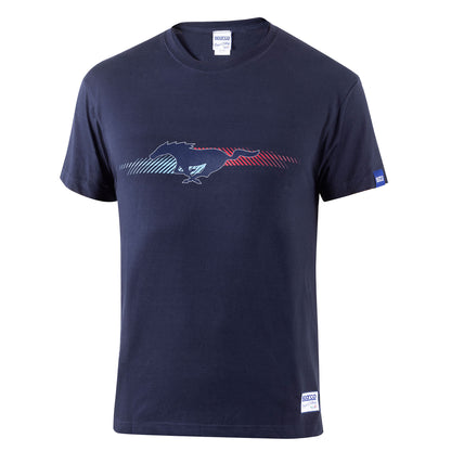 2025 Sparco Ford Performance Printed T-Shirt Tee Navy Cotton Official Fanwear