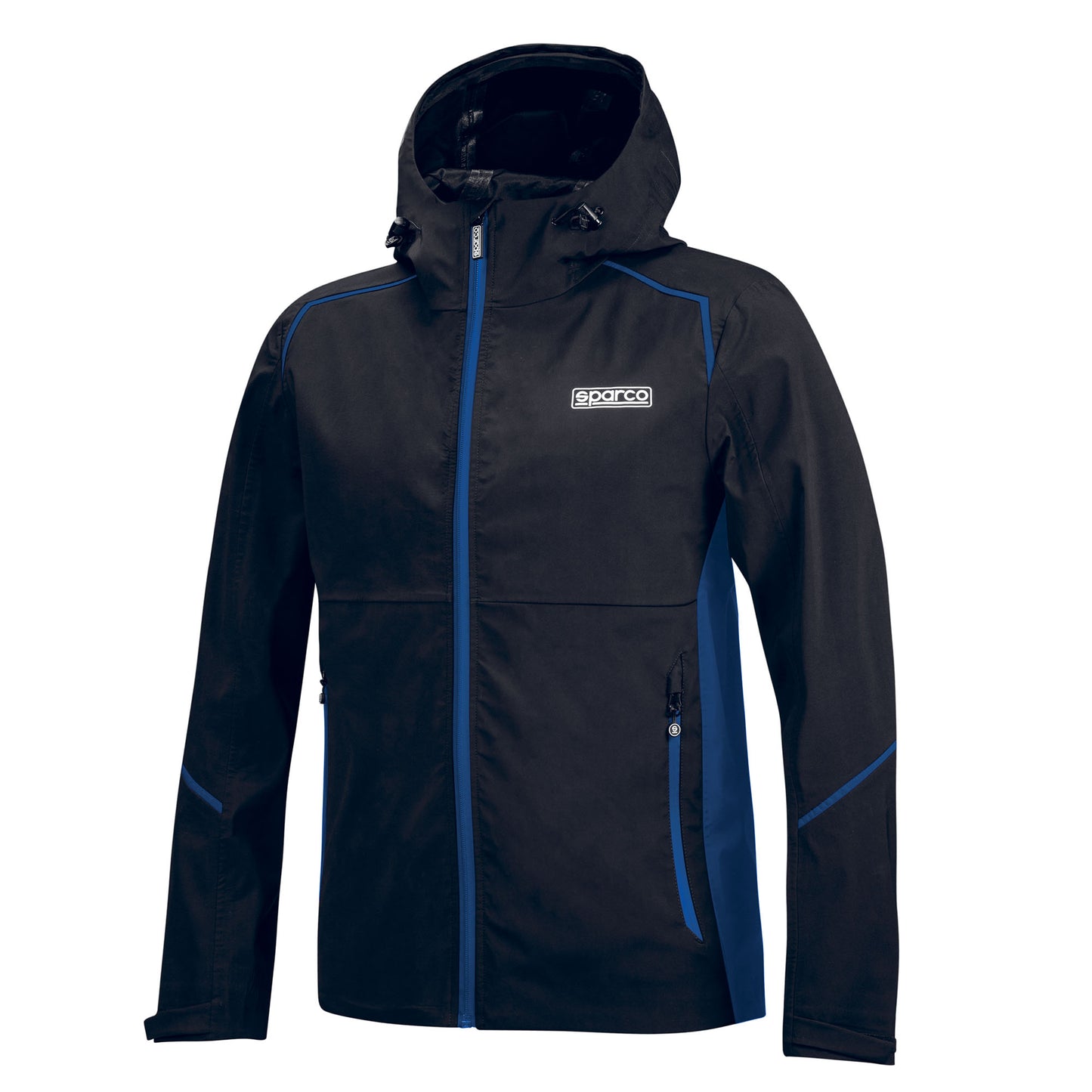 2025 Sparco Racing Teamwear Waterproof Shell Jacket Coat Rainproof Full-Zip Hood