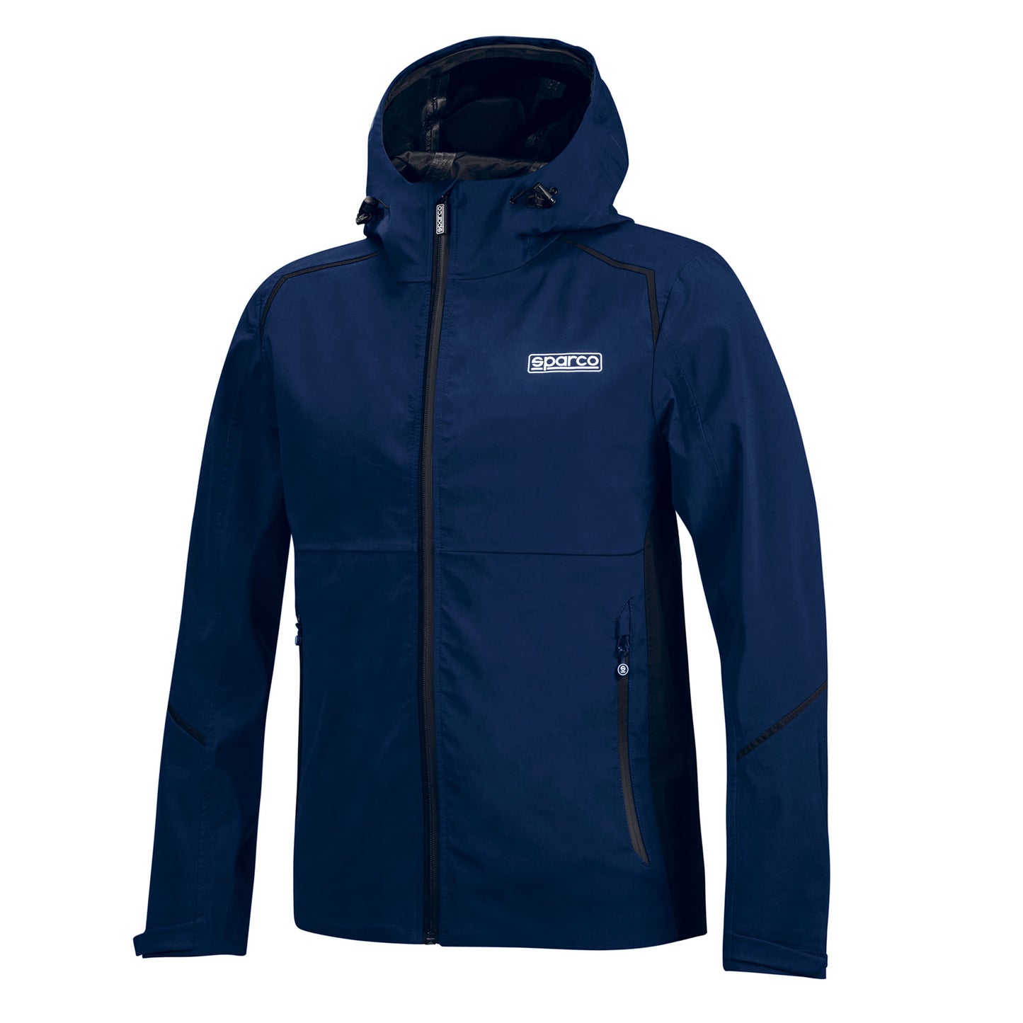 2025 Sparco Racing Teamwear Waterproof Shell Jacket Coat Rainproof Full-Zip Hood