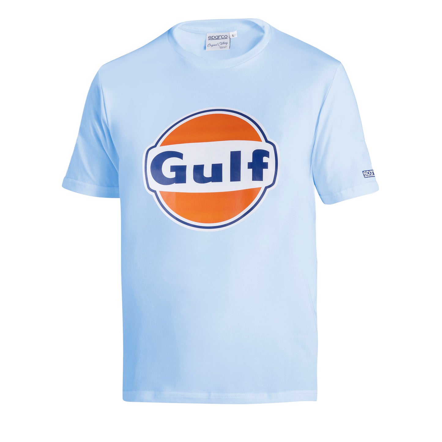 2025 Sparco Gulf Racing Big Logo T-Shirt Fanwear 95% Cotton 170gr Made in Italy