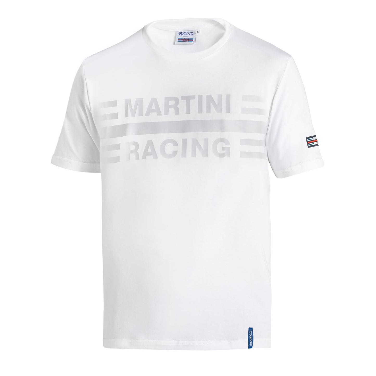 2025 Sparco Martini Racing T-Shirt Big Logo Tone-on-Tone New Design 95% Cotton