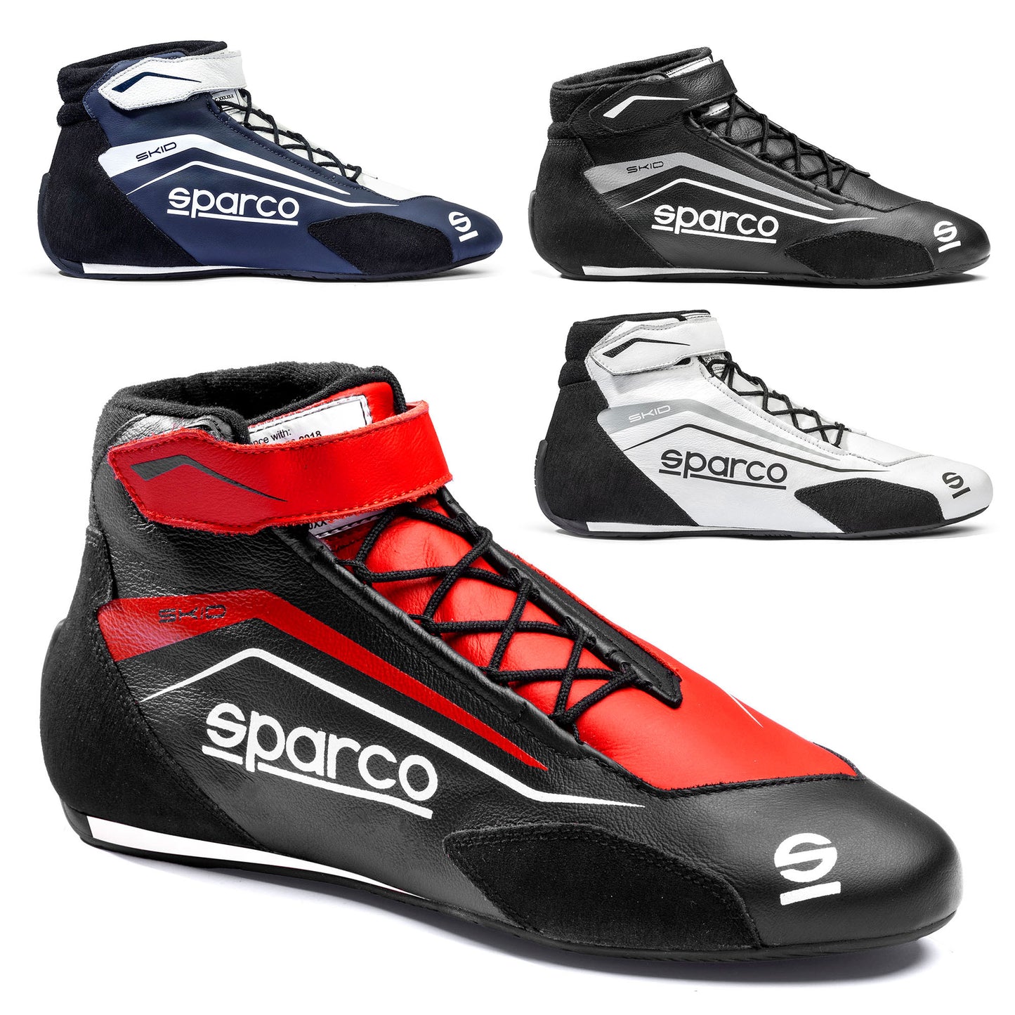 2025 Sparco SKID Racing Driver Boots New Design 4 Colours FIA Approved Fireproof