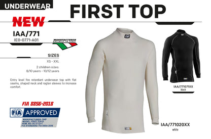 OMP First Top Fireproof Base Layer Underwear FIA Motorsport Race Rally Karting