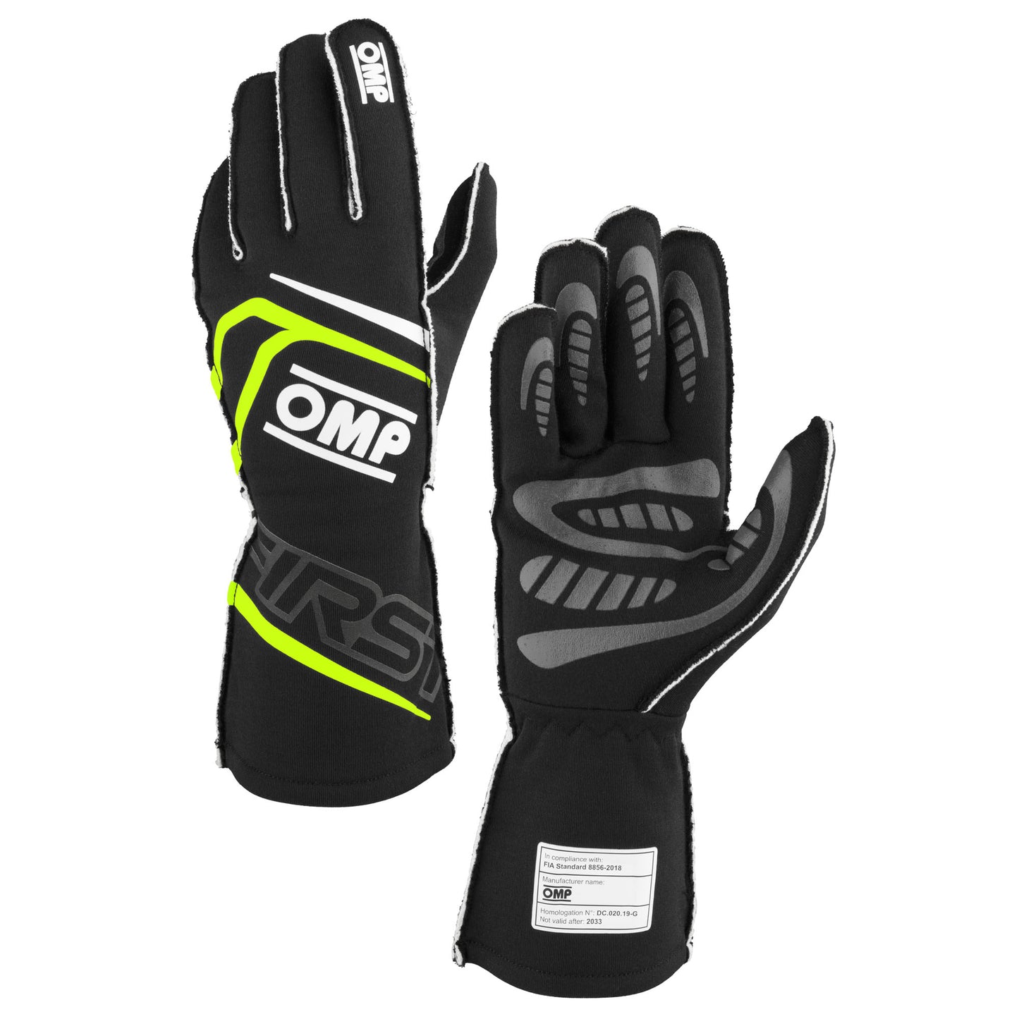 2025 OMP First Racing Driver Gloves Entry Level Fireproof Spec FIA 8856-2018