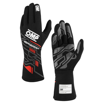 2025 OMP Sport Racing Driver Gloves Entry Level Fireproof Spec FIA 8856-2018