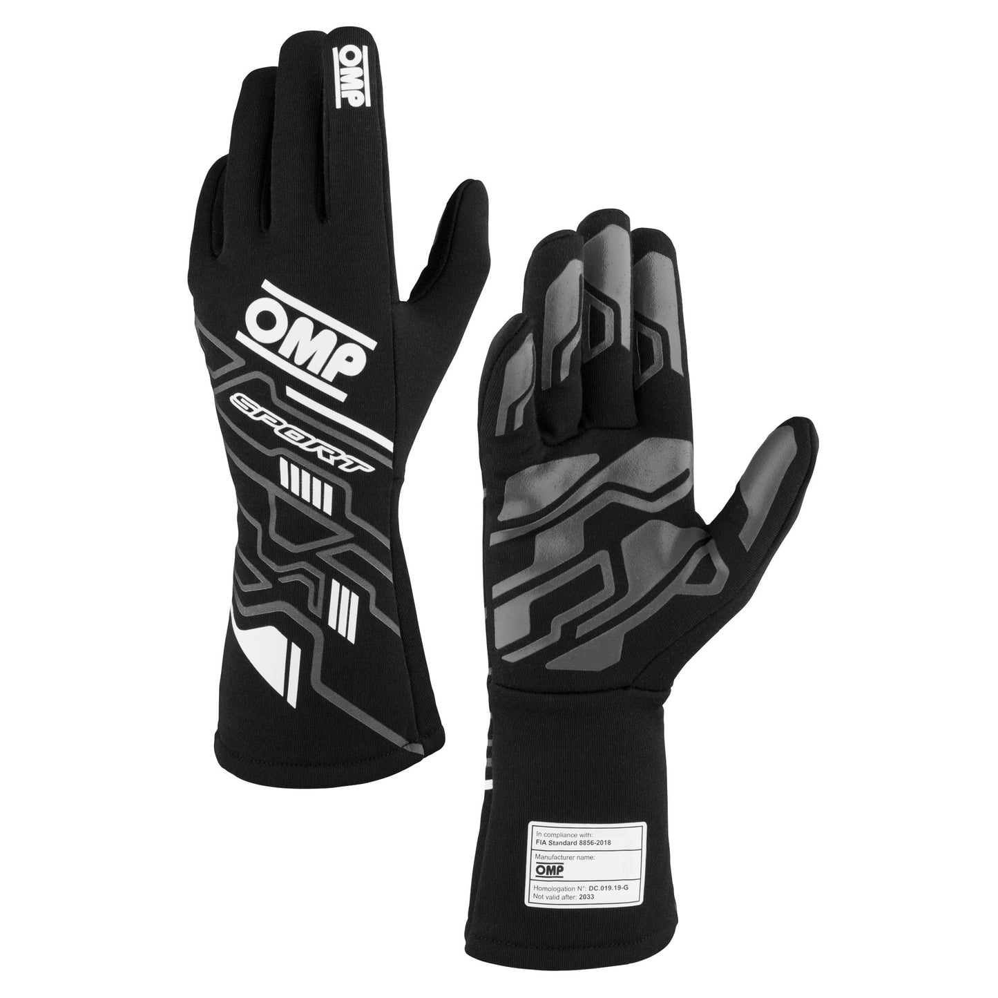 2025 OMP Sport Racing Driver Gloves Entry Level Fireproof Spec FIA 8856-2018