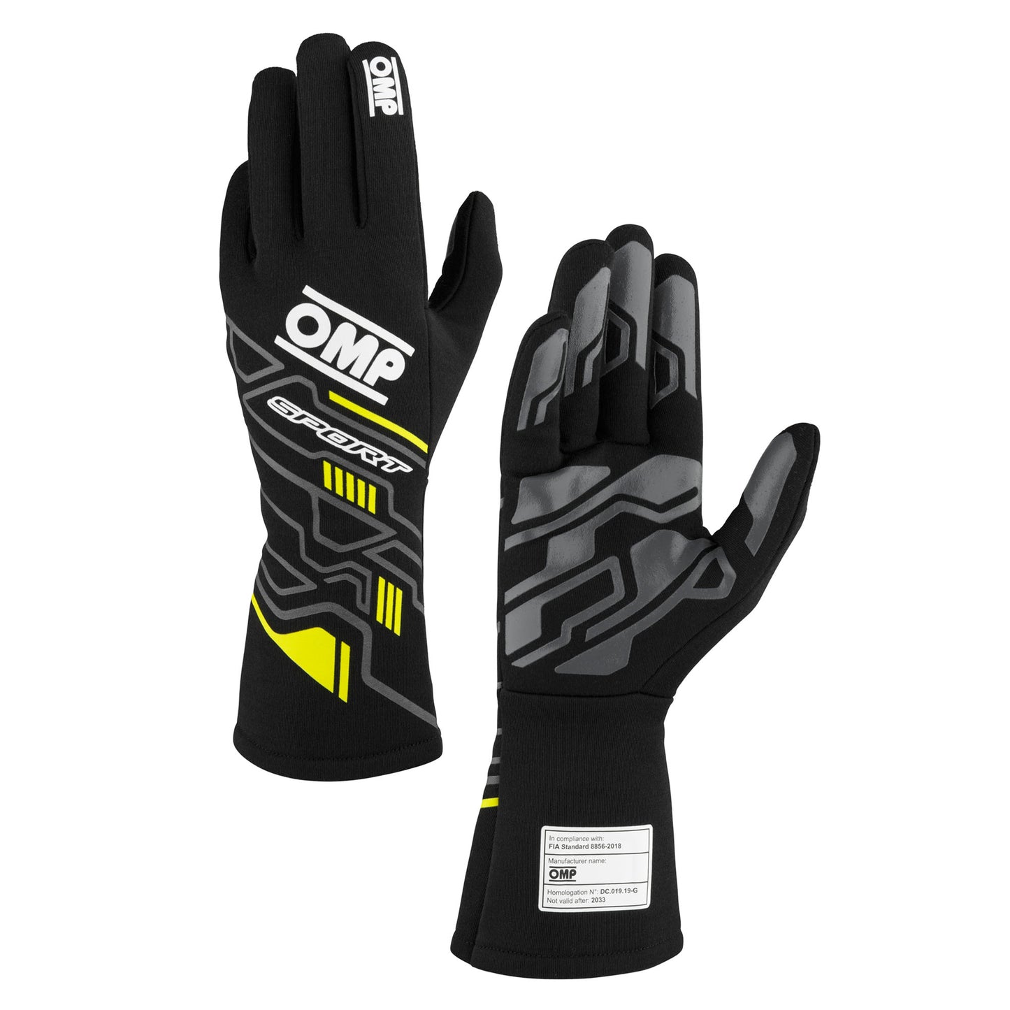 2025 OMP Sport Racing Driver Gloves Entry Level Fireproof Spec FIA 8856-2018