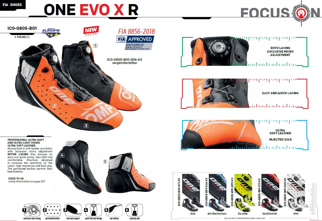 2025 OMP One Evo X Racing Driver Boots Shoes Professional Model FIA 8856-2018