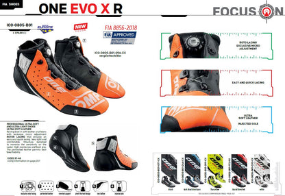 2025 OMP One Evo X Racing Driver Boots Shoes Professional Model FIA 8856-2018