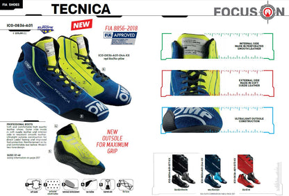 2025 OMP One Tecnica Racing Driver Boots Shoes Latest Design FIA 8856-2018 Spec