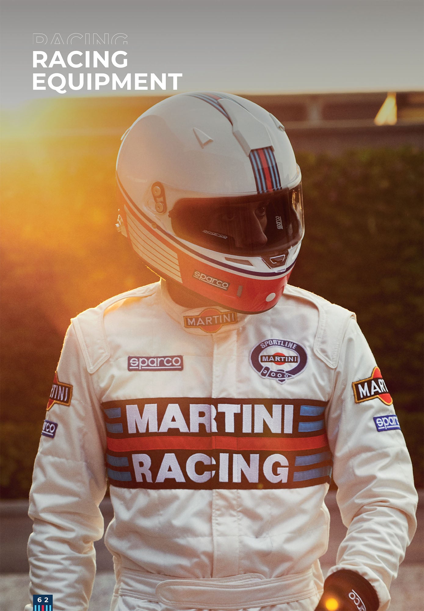 001144MR Sparco Martini Racing Classic Retro Rally Suit Fireproof FIA 8856-2018