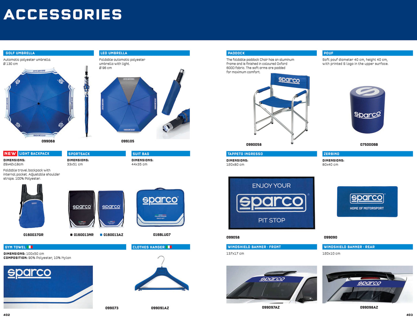 Sparco Racing Golf Umbrella Brolly for Motorsport Race Fans Large 130cm Diameter