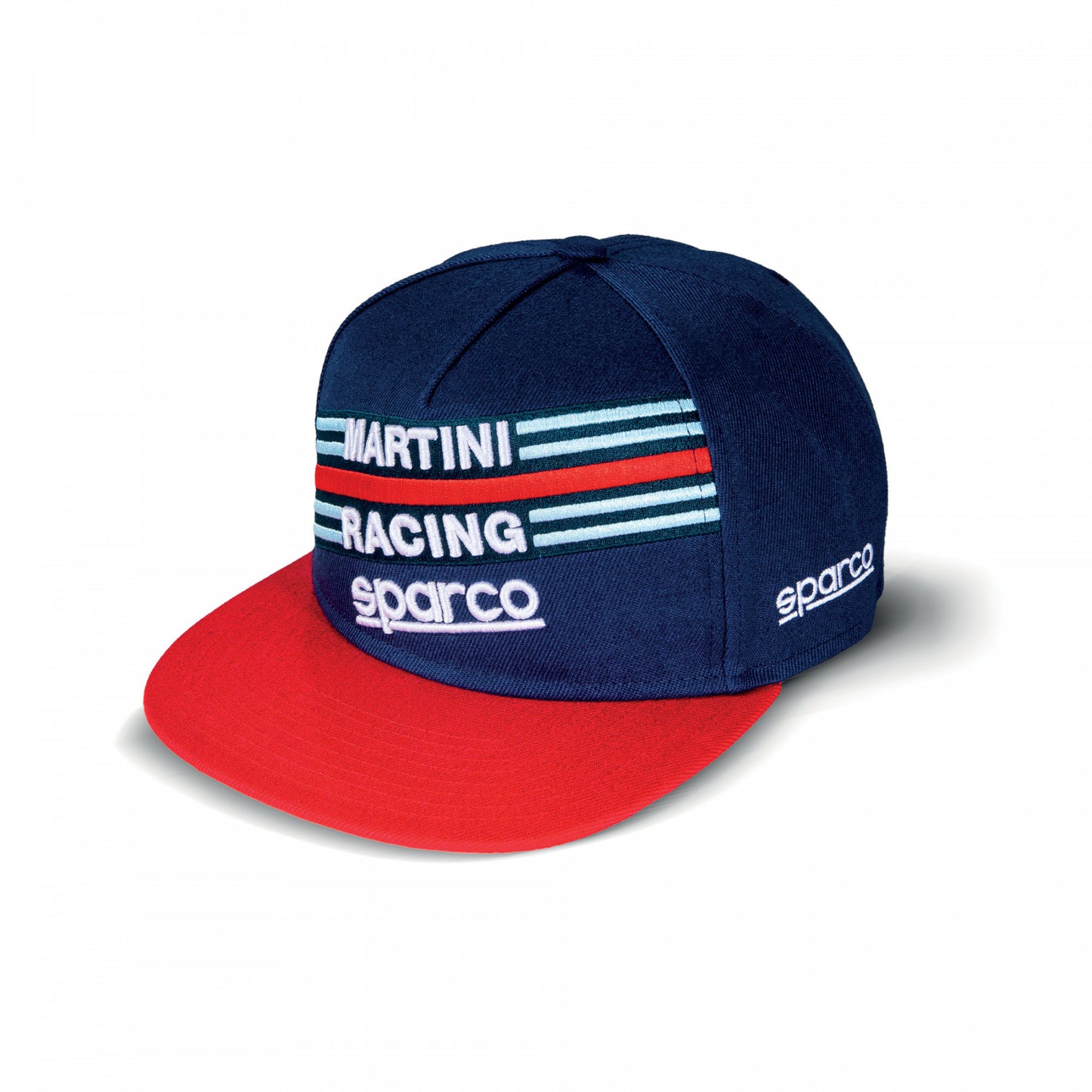 Sparco Martini Racing Flatbrim Cap Lancia Rally Team Navy Blue with 3D Logos