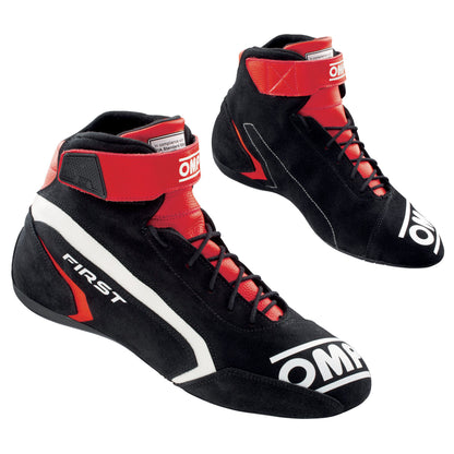 OMP First Race Boots Entry Level Model Leather Fireproof FIA 8856-2018 Approved