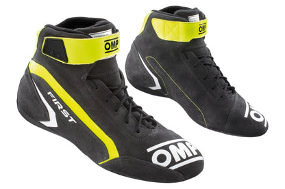 OMP First Race Boots Entry Level Model Leather Fireproof FIA 8856-2018 Approved